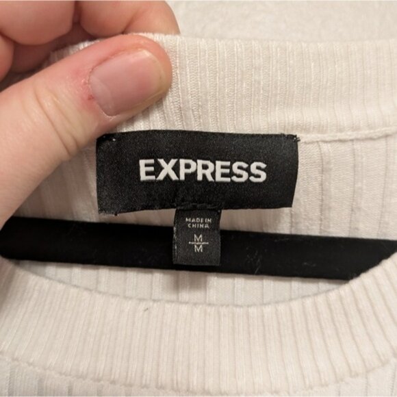 Express white and pink striped ribbed sweater - Picture 2 of 3